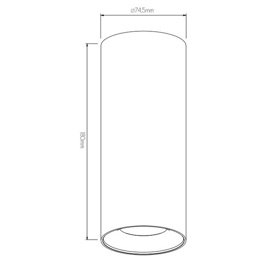 Fantasia Plafonnier cylindrique Fantasia Buto en aluminium noir et or avec douille GU10, LED 5W dimmable