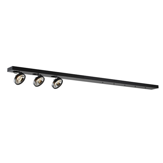 Fantasia Fantasia AEON-3 XXL base de techo negra de aluminio 1800mm para 3 colgantes con AR111 LED (incl.), 2700K, IP20