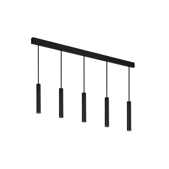 Fantasia Fantasia Paloma LED hanglamp met 5 lichtpunten van 4,5 watt, zwart aluminium, 2700K warm wit licht