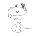 Fantasia Fantasia inbouw basissokkel voor pendellamp, Ø70mm buitenmaat, Ø60mm inbouwgat, kleur zwart