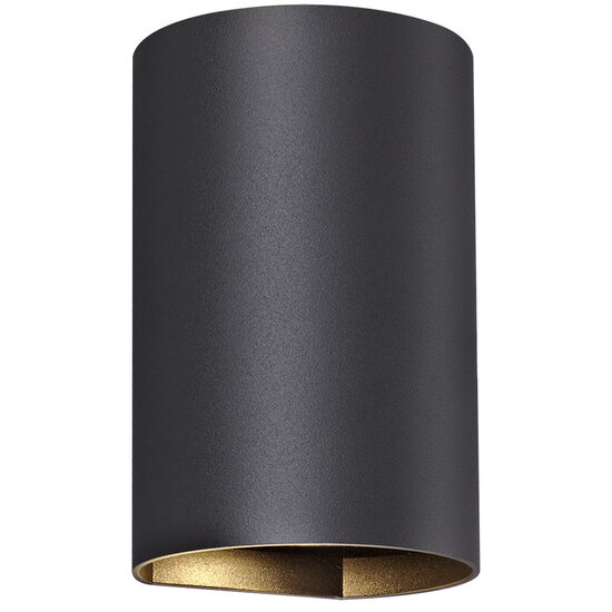 Fantasia Fantasia Radu black round wall light with 2x GU10 fitting (bulb excl., max 50W), IP20
