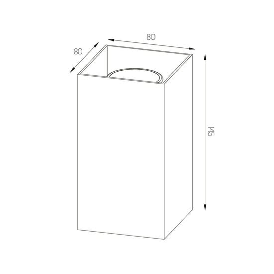 Fantasia Dorada wandlamp wit vierkant, 2x GU10 (excl., max. 50W per lamp), dimbaar, aluminium, 80x80x145 mm, IP20