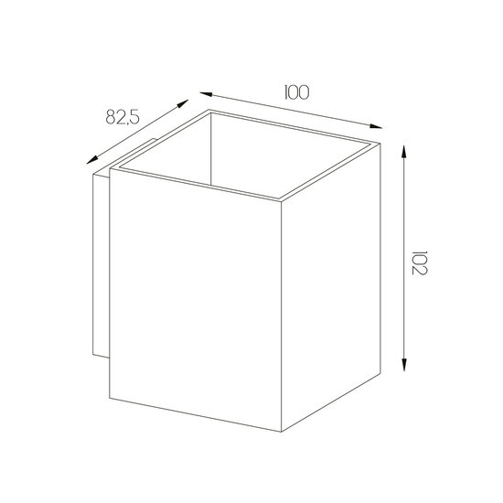 Fantasia Fantasia Mido square wall light in black / gold for G9 bulbs (excl.), width 82.5 mm, height 102 mm, IP20