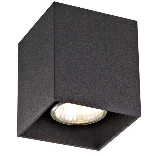 Fantasia Plafón Fantasia Barbara, negro cuadrado, 1x GU10 (máx. 50W, bombilla no incluida), 82,5 x 82,5 x 95 mm, IP20