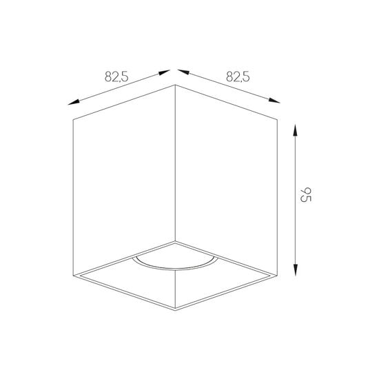 Fantasia Barbara ceiling light square black, 1x GU10 (max. 50W, bulb not included), 82.5 x 82.5 x 95 mm, IP20