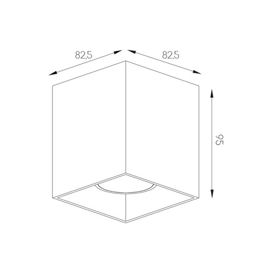 Fantasia Fantasia Barbara plafondlamp zwart vierkant, 1x GU10 (max. 50W, lamp niet inbegrepen), 82,5 x 82,5 x 95 mm, IP20