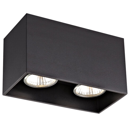 Fantasia Fantasia Barbara Deckenleuchte, schwarz, rechteckig, 2x GU10-Fassung (Leuchtmittel exkl., max. 50W), IP20