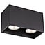 Fantasia Barbara plafondlamp zwart, rechthoekig, 2x GU10 (excl. lichtbron, max 50W per lamp), IP20