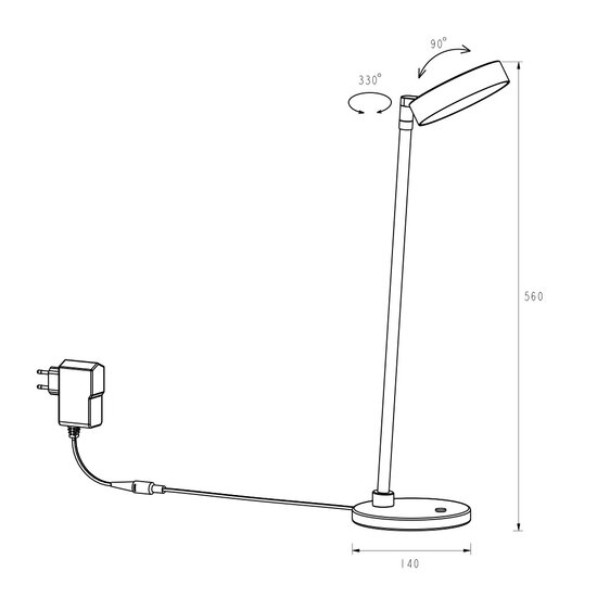Fantasia Fantasia Bora LED lámpara de mesa en negro y dorado, aluminio, 12,5W, 2700K blanco cálido, Ø140 x H560 mm