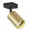 Fantasia Fantasia Tabor foco de techo GU10, aluminio, negro y oro cepillado, 60 x 145 mm, IP20, sin bombilla