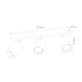 Fantasia Fantasia Tabor plafondspot 3-lichts, zwart met geborsteld goud, aluminium, GU10 fitting excl. lichtbron