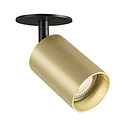 Fantasia Fantasia Tabor foco empotrable con tubo, 1 luz, negro con oro cepillado, aluminio, portalámparas GU10 sin bombilla