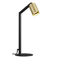 Fantasia Fantasia Tabor Tischleuchte, 1-flammig, schwarz mit gebürstetem Gold, Aluminium, GU10-Fassung exkl. Leuchtmittel