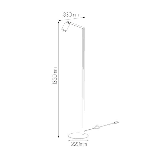 Fantasia Lámpara de pie Tabor Fantasia con casquillo GU10 (excl.), negro y oro cepillado, aluminio, altura 135 cm