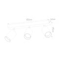 Fantasia Taboo spot plafonnier 3 points lumineux, GU10 (excl.), aluminium noir et bronze brossé, 350 x 145 x 60 mm, IP20, dimmable