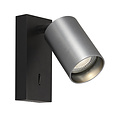 Fantasia Aplique de pared Fantasia Tabore GU10 (excl.) negro y acero cepillado, aluminio, 130 mm, IP20, con interruptor