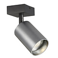 Fantasia Fantasia Tabore foco de techo GU10 de 1 punto de luz, negro con acero cepillado, aluminio, 60 x 145 mm, IP20
