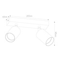 Fantasia Fantasia Tabore GU10 Deckenspot mit 2 Lichtpunkten, schwarz und gebürsteter Stahl, Aluminium, IP20, ohne Leuchtmittel