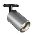 Fantasia Fantasia Tabore Einbaustrahler mit 1 Lichtpunkt für GU10 (exkl.) - Aluminium, schwarz mit gebürstetem Stahl, IP20