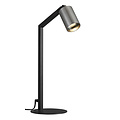 Fantasia Lámpara de mesa Fantasia Tabore con 1 punto de luz, casquillo GU10 (bombilla no incluida), negro y acero cepillado, altura 427 mm