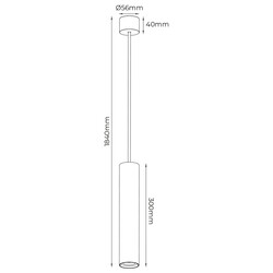 Fantasia Tabore pendant lamp cylinder GU10 (excl.) black/brushed steel