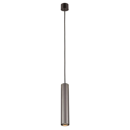 Fantasia Fantasia Tabore lámpara colgante cilindro GU10 (excl.), negro/acero cepillado, Ø56mm, longitud 1840mm, IP20