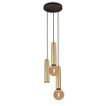 Fantasia Fantasia Taboro pendant light with 3 sockets (1x GU10, 2x E27, bulbs excl.), black with brushed gold, 260 mm diameter