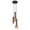 Fantasia Fantasia Taboron lámpara colgante 3 luces, 1x GU10 + 2x E27 (excl.), negro/bronce cepillado, Ø260mm