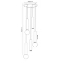 Fantasia Fantasia Taboro 5L hanglamp, aluminium, zwart en geborsteld goud, 5 lichtpunten (2x GU10 + 3x E27), diameter 350 mm