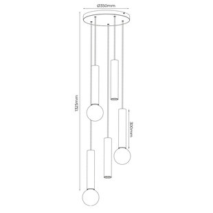 Fantasia Taboros lámpara colgante 5 luces negro/acero