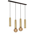 Fantasia Lámpara colgante Fantasia Taboro, 4 luces, aluminio, negro y oro cepillado, 2x GU10 y 2x E27
