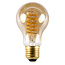 Fantasia Fantasia Spiral A55 bombilla LED E27, vidrio ámbar, 5 vatios, 2200K blanco cálido, regulable, IRC>80, diámetro 60 mm