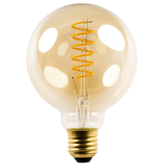 Fantasia Fantasia E27 Globo LED Espiral G95 5W Ámbar 2200K regulable, Ø95 mm, IRC>80