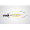 Fantasia Fantasia C35 lámpara vela LED E14, 4W / 400 lúmenes, 2700K blanco cálido, regulable, vidrio transparente efecto filamento, equivalente 42W
