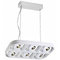 Fantasia Lámpara colgante Fantasia Galaxy - aluminio, blanco, 6x5W LED COB, 3000K blanco cálido, regulable, 455x300x1000mm, IP20