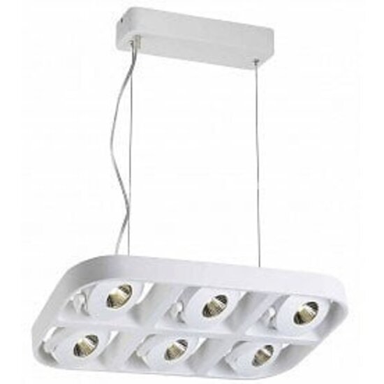 Fantasia Lámpara colgante Fantasia Galaxy - aluminio, blanco, 6x5W LED COB, 3000K blanco cálido, regulable, 455x300x1000mm, IP20