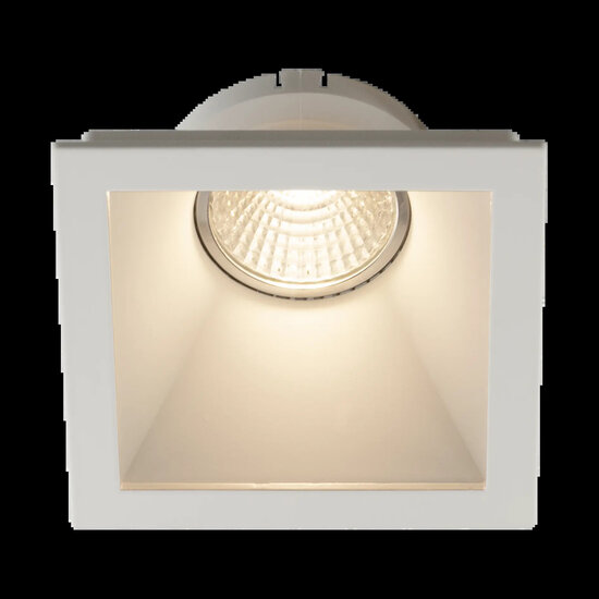 Fantasia Fantasia TETIZ quadratischer Einbaustrahler, weißes Aluminium, GU10-Fassung, IP20, Ausschnitt 80x80mm