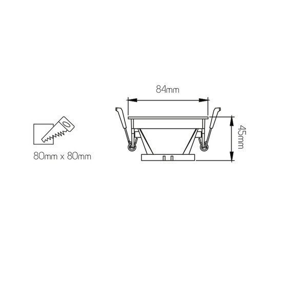 Fantasia Fantasia TETIZ quadratischer Einbaustrahler, weißes Aluminium, GU10-Fassung, IP20, Ausschnitt 80x80mm