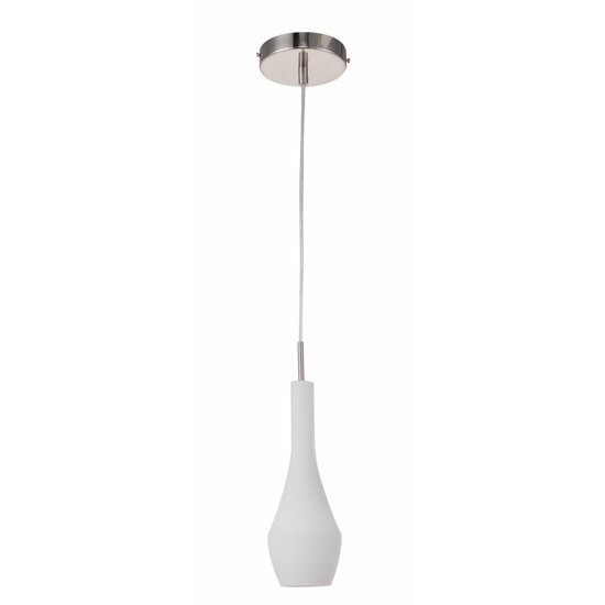 Fantasia Fantasia Botelo Pendelleuchte Glasflasche matt, E27 Fassung, 1200mm hoch, Nickel/Milchweiß, Leuchtmittel nicht enthalten