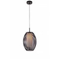 Fantasia Muna Pendelleuchte, oval, schwarz-weiß, Stahl und Glas, Durchmesser 250 mm, Höhe 1200 mm, E27-Fassung, IP20