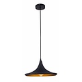 Fantasia Fantasia IDRIS hanglamp, conische vorm zwart met goud, 1x E27 fitting, diameter 360mm, hoogte 1200mm, staal