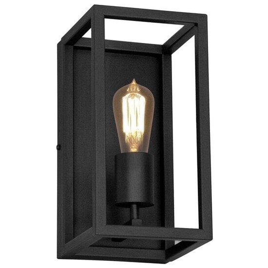 Fantasia Fantasia Kago wandlamp zwart, landelijke stijl, staal, E27-fitting (lamp niet inbegrepen), 300 mm hoog, IP20