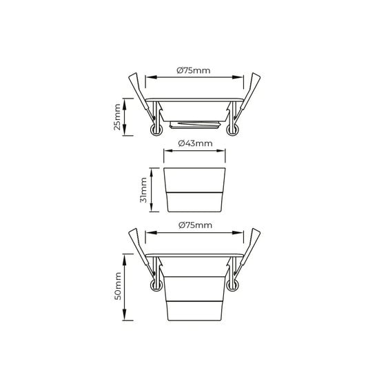 Fantasia Foco empotrable Deep Deco orientable blanco, Ø75 x 24,5 mm, módulo LED integrado 8W 2700K, 831 lúmenes, regulable, clase energética E