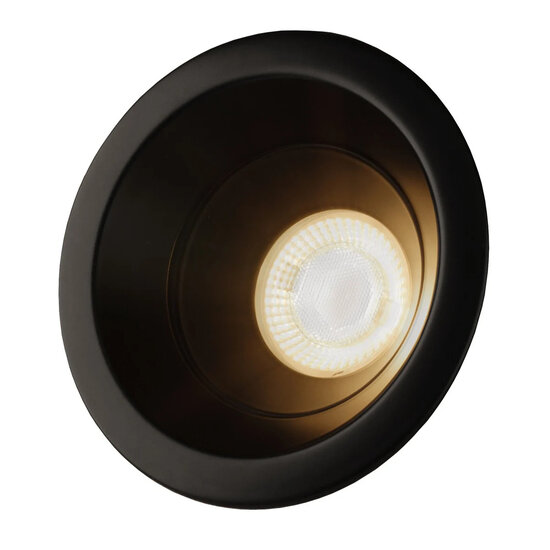 Fantasia Fantasia Deep Deco richtbare inbouwspot met LED module 8W, 2700K, 831 lumen, dimbaar, zwart, Ø75 x H50 mm