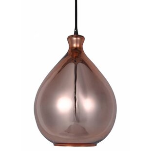 Fantasia Sonos glass pendant lamp pear shape rose gold Ø23cm