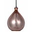 Fantasia Fantasia Sonos Glas-Hängelampe, Birnenform, Roségold mit Mattschwarz, Ø23cm, Höhe 120cm, E27-Fassung (Lampe nicht inkl.)
