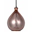 Fantasia Fantasia Sonos glazen hanglamp in peervorm, gerookt grijs met mat zwart snoer, Ø23cm, hoogte 120cm, E27 fitting