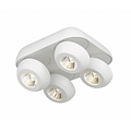 Fantasia Fantasia OLEO vierkante plafondlamp met 4 richtbare spots, LED 4x7W 3000K, zwart, dimbaar