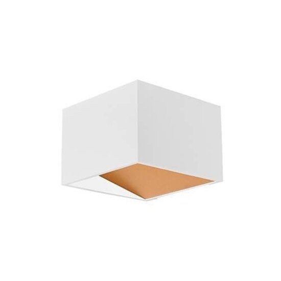 Applique murale Indigo Kava carrée blanche, LED 5W intégrée, 500 lumens, 3000K blanc chaud, up/down, 100x100x70mm