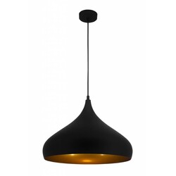 Suspension Fantasia RONIN forme goutte noir/or Ø42 cm